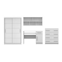 JUGENDZIMMER-SET TILL 06 PLUS 4-teilig in Weiß matt - Weiß, Holzwerkstoff (410/200/61cm) - Deine Möbel 24