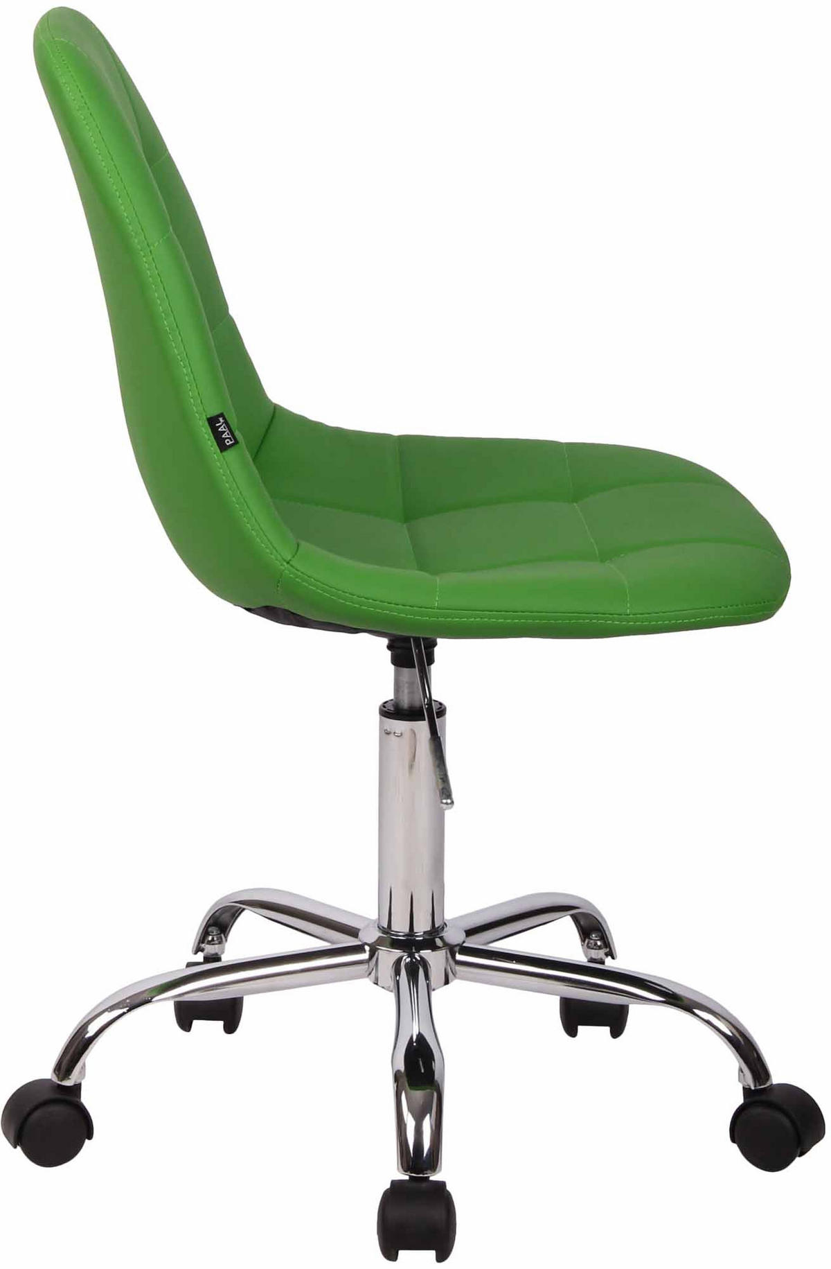 DREHSTUHL Lederlook grün - Chromfarben/Grün, Textil/Metall (47/79/56cm) - CLP