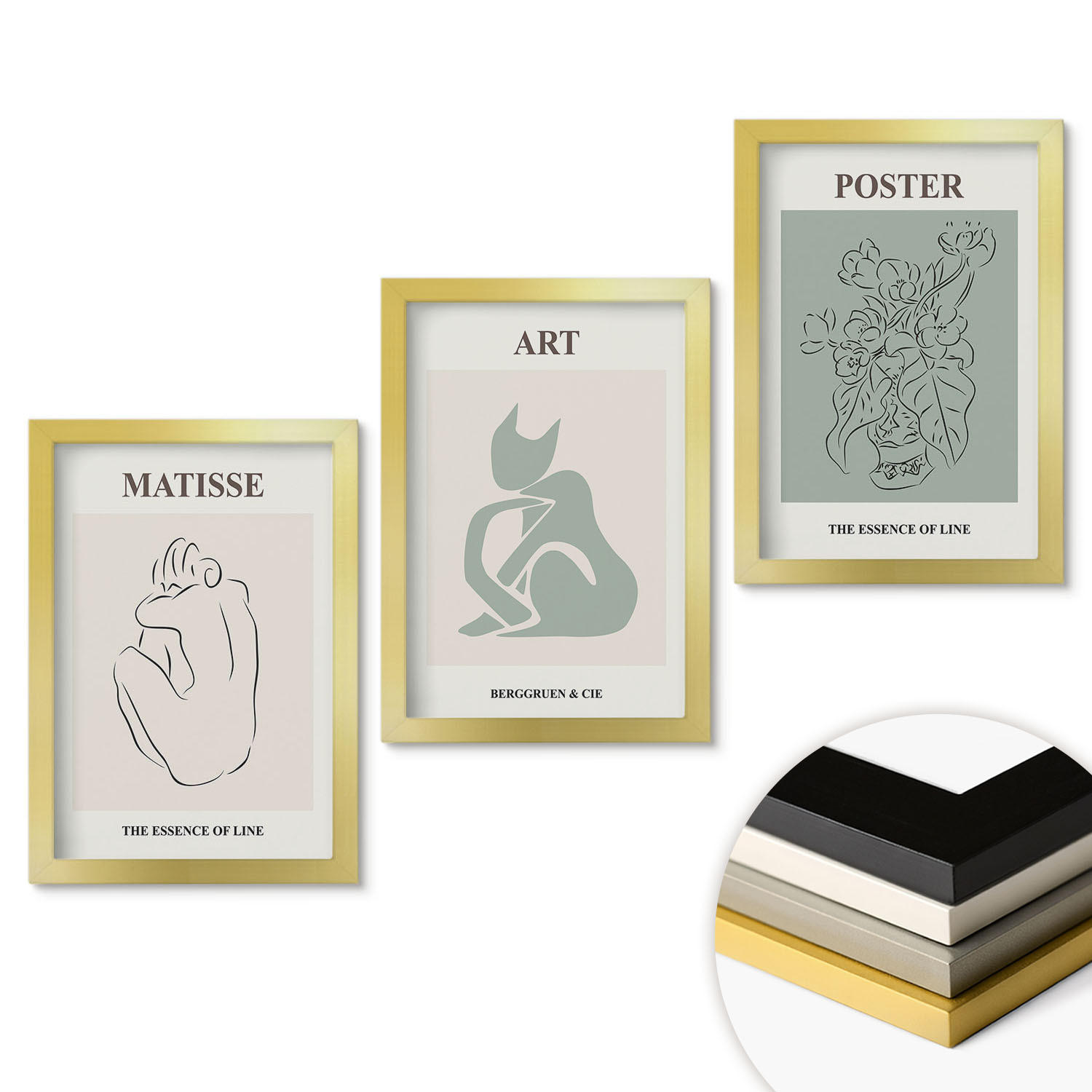 ArtPrintCave Wandbilder Gold 20x30 cm