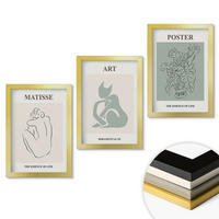 WANDBILDER 3er Set - 20x30 cm Goldrahmen - Matisse Grün Beige Poster - Goldfarben, Kunststoff (20/30cm) - ArtPrintCave