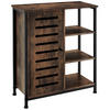 SIDEBOARD ,mit höhenverstellbaren Kunststofffüßen, 70 x 32 x 82 cm,Industrial Holz dunkel, rustikal - Rostfarben, Holzwerkstoff (32/82/71cm) - tectake