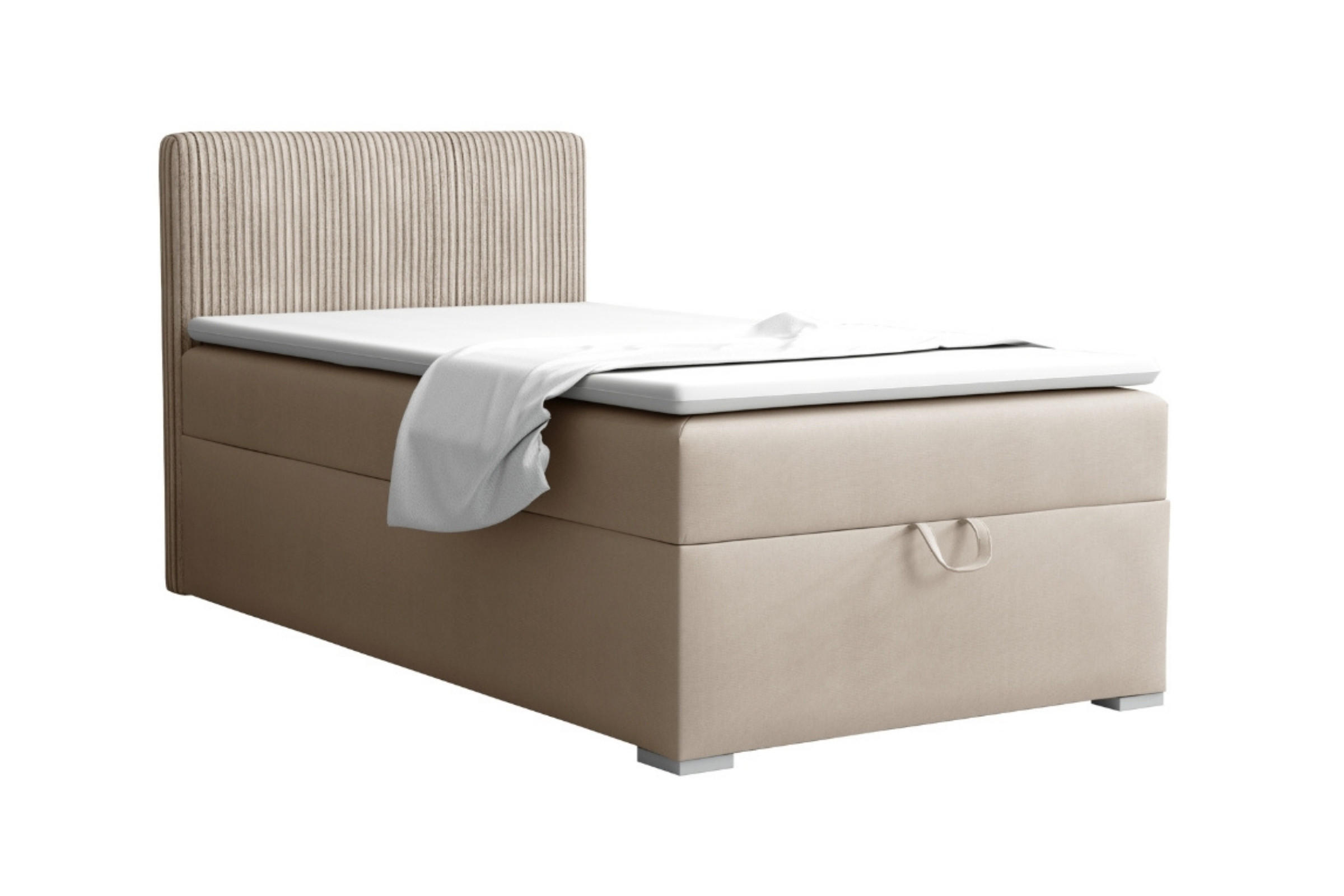BOXBETT TEEN 4 100/200 Velours / Cord Beige H3 - Beige, Holz/Holzwerkstoff (100/200cm) - Deine Möbel 24