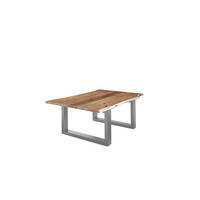 COUCHTISCH LUBIN - Beige/Silberfarben, Holz/Metall (80/120/40cm) - SAM
