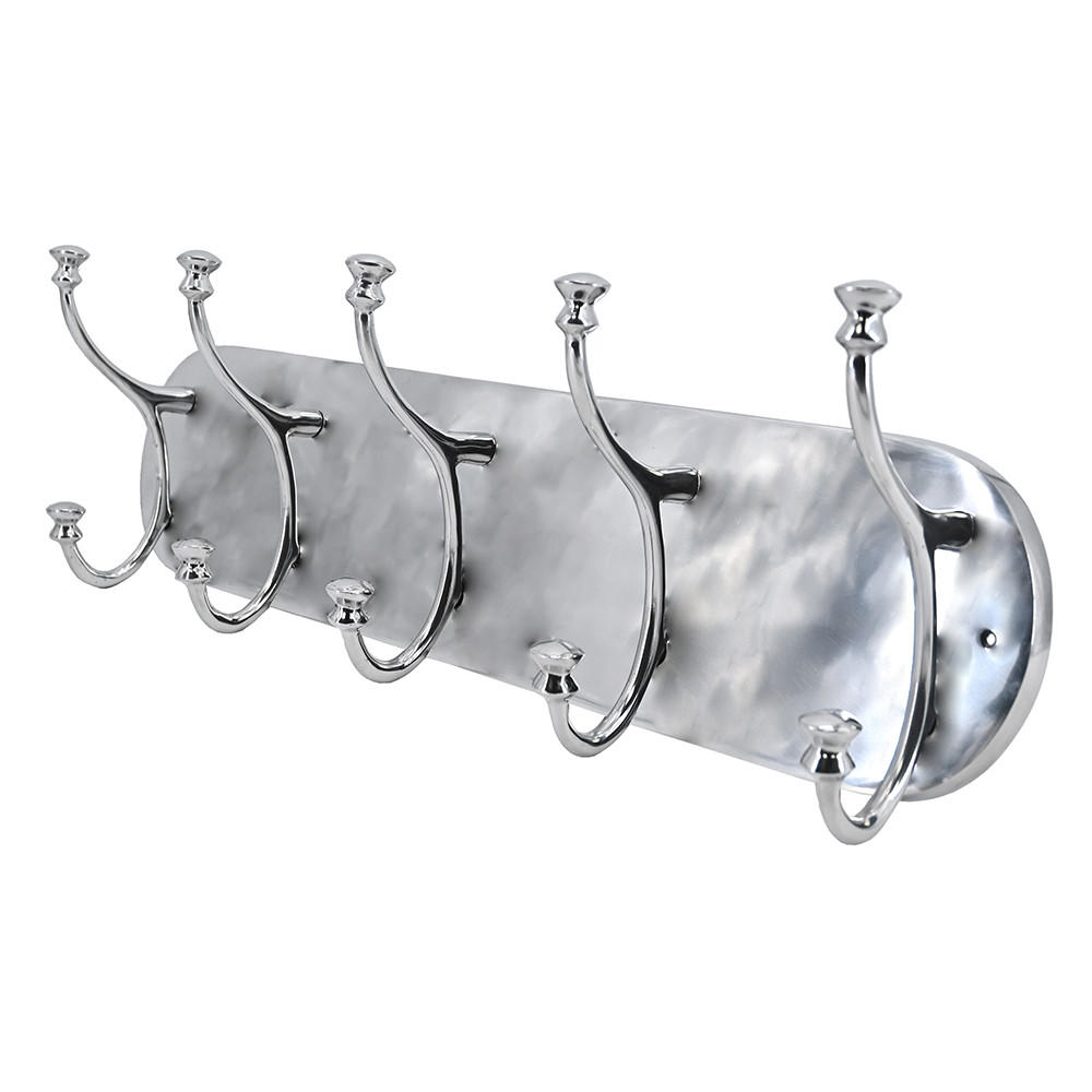 WANDGARDEROBE HOOK 24x14x76 cm, Metall, silber - Silberfarben, Metall (14/24/76cm) - Light & Living