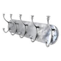 WANDGARDEROBE HOOK 24x14x76 cm, Metall, silber - Silberfarben, Metall (14/24/76cm) - Light & Living