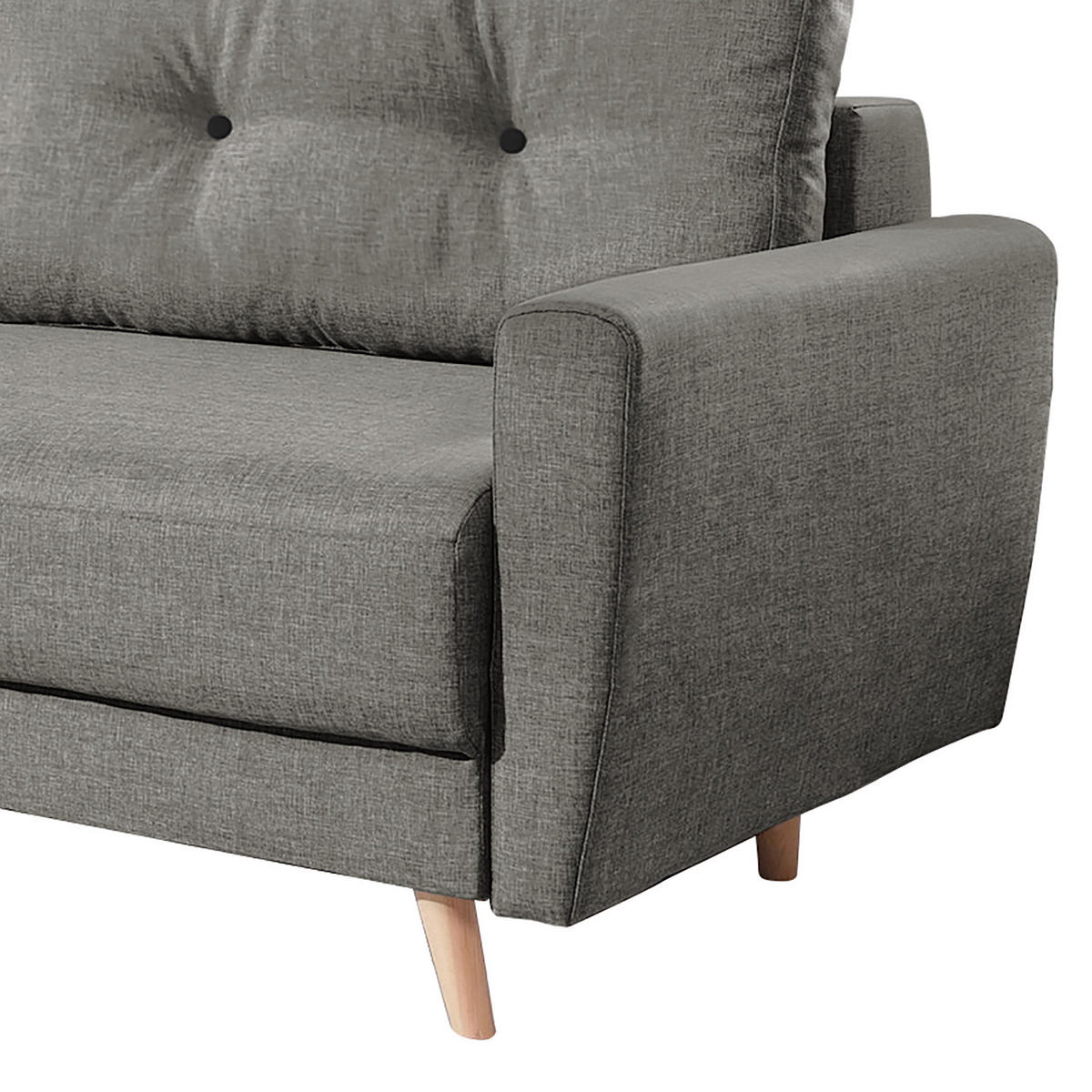 3-SITZER SOFA - Grau, Textil (220/90/90cm) - home24