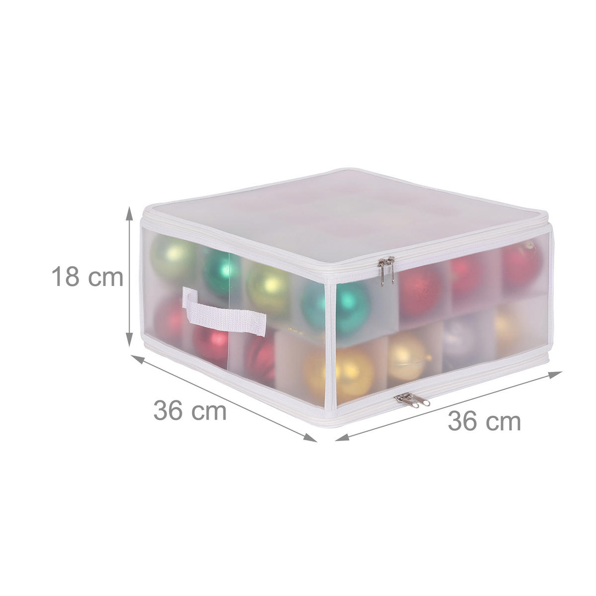 WEIHNACHTSKUGEL-AUFBEWAHRUNGSBOX - Transparent, Wellpappe/Kunststoff (36/18/36cm) - Relaxdays