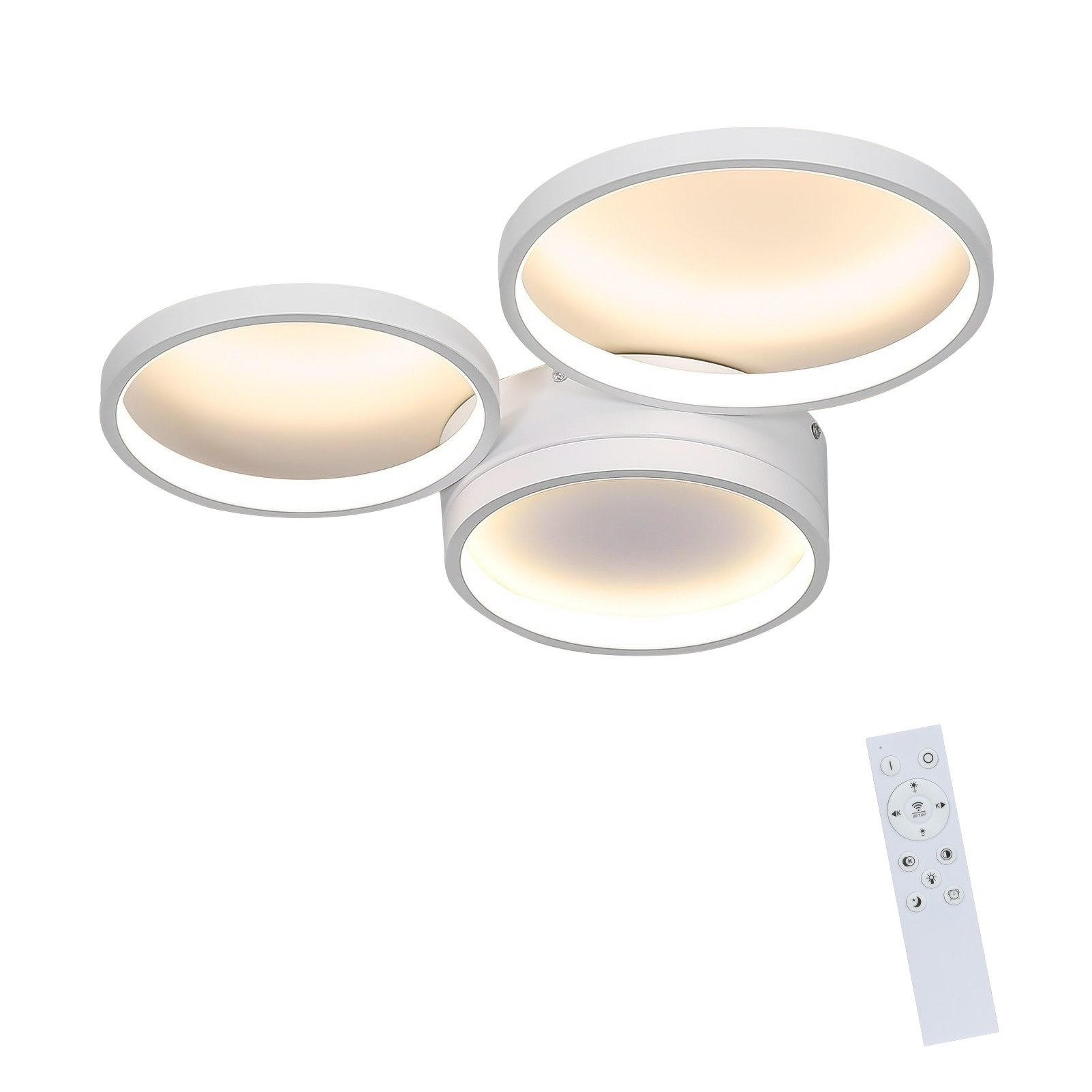 LED stropna svjetiljka Adelmo 44x36x6 cm - bijela, metal (44/36/6cm) - Nettlife