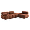 ECKSOFA Rechts Chenille Stoff Orange - Terra cotta/Schwarz, Kunststoff/Textil (285/190cm) - Makamii