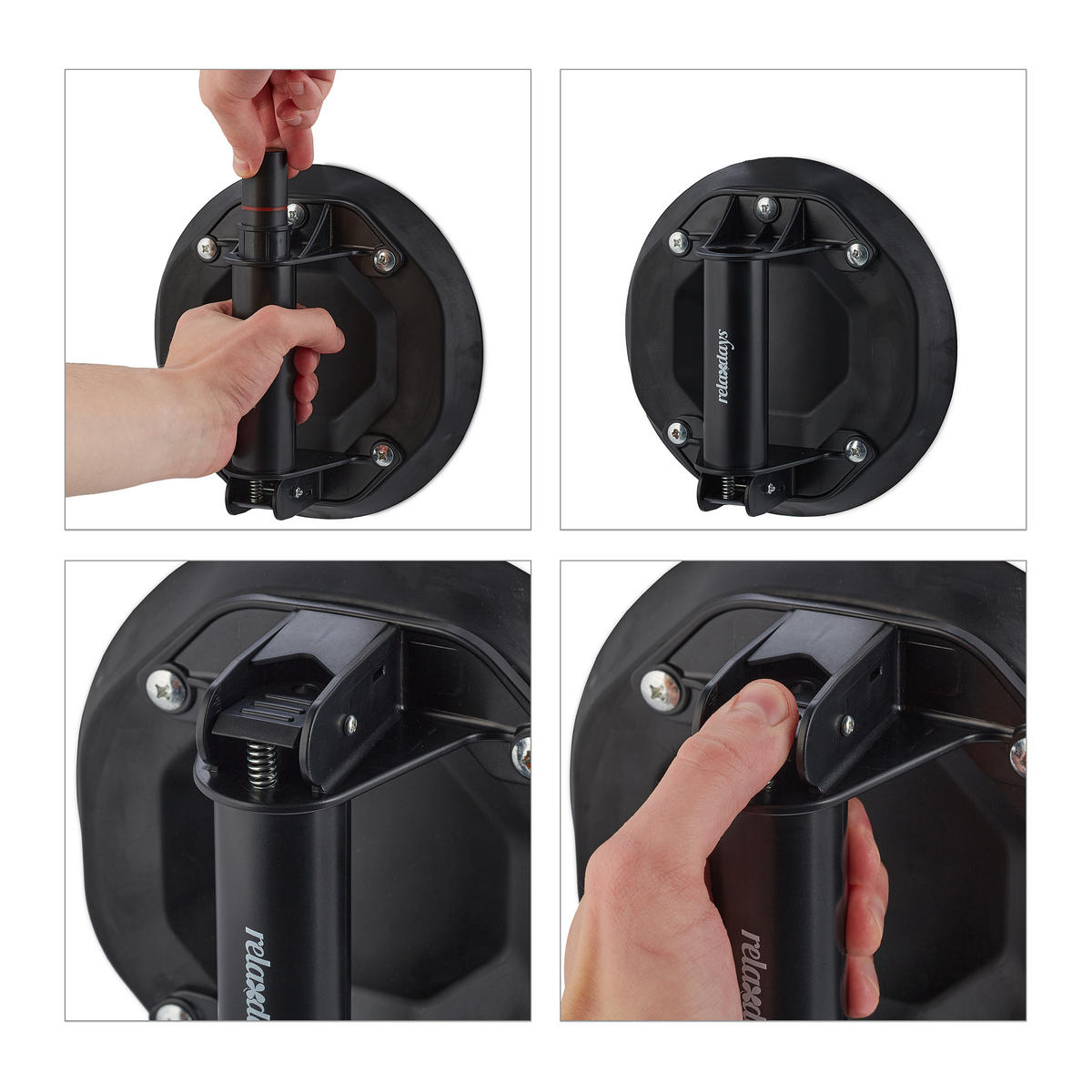 SAUGHEBER - Schwarz, Kunststoff (21/21/10cm) - Relaxdays