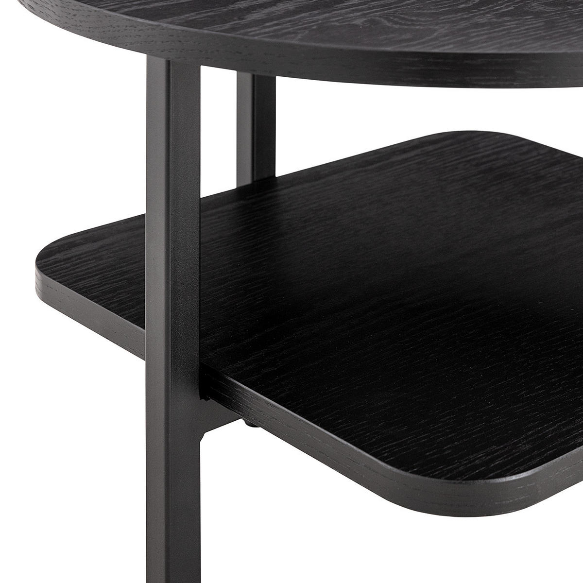 BEISTELLTISCH - Echtholzfurnier / Metall - Eichefarben, Holzwerkstoff/Metall (50/50/40cm) - home24