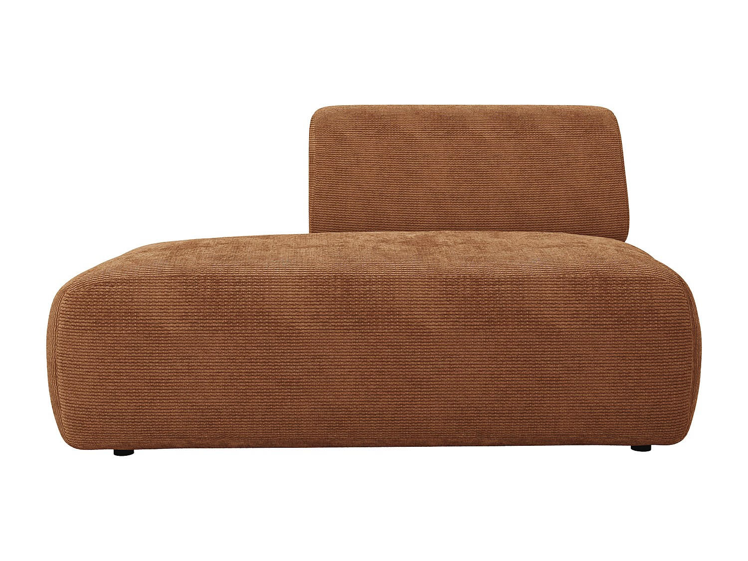 RECAMIERE ohne Schlaffunktion - 1 Person - samt - terracotta Pogni - Terracotta, Textil (130/73/97cm) - Vente-Unique