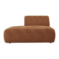 RECAMIERE ohne Schlaffunktion - 1 Person - samt - terracotta Pogni - Terracotta, Textil (130/73/97cm) - Vente-Unique