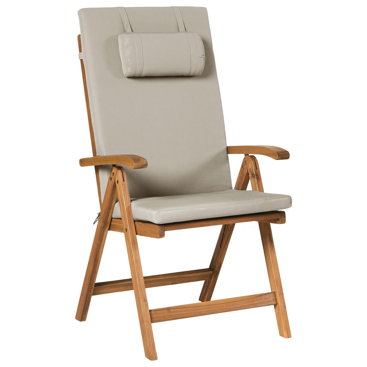 SITZAUFLAGEN 2er-Set Taupe 50/45 cm Java/Amantea Premium - Taupe, Textil (71/71/50cm) - Beliani