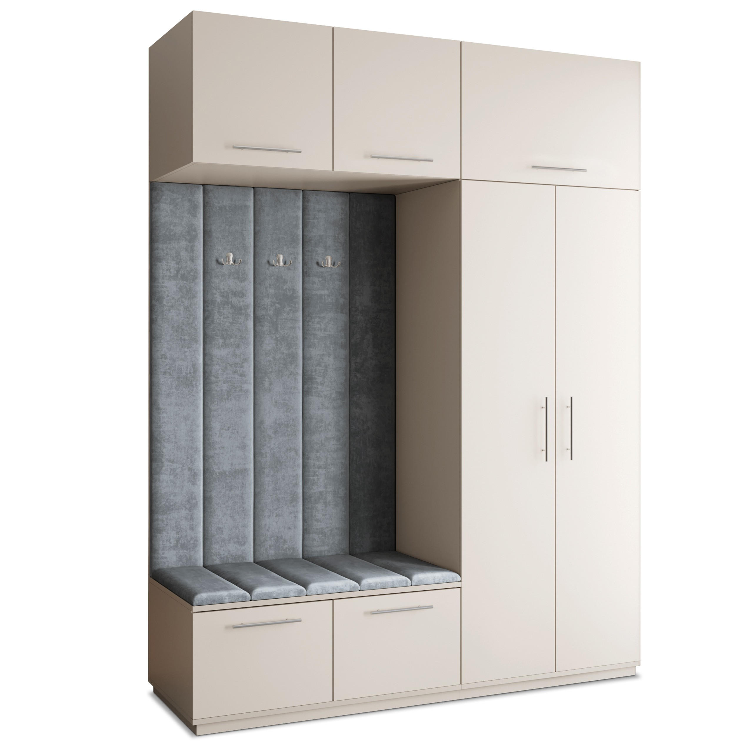 Masseno Garderobenschrank Kaschmir, Grau 180x240x60 cm