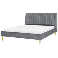 POLSTERBETT 180/200cm Grau Marville - Grau, Textil (180/200cm) - Beliani