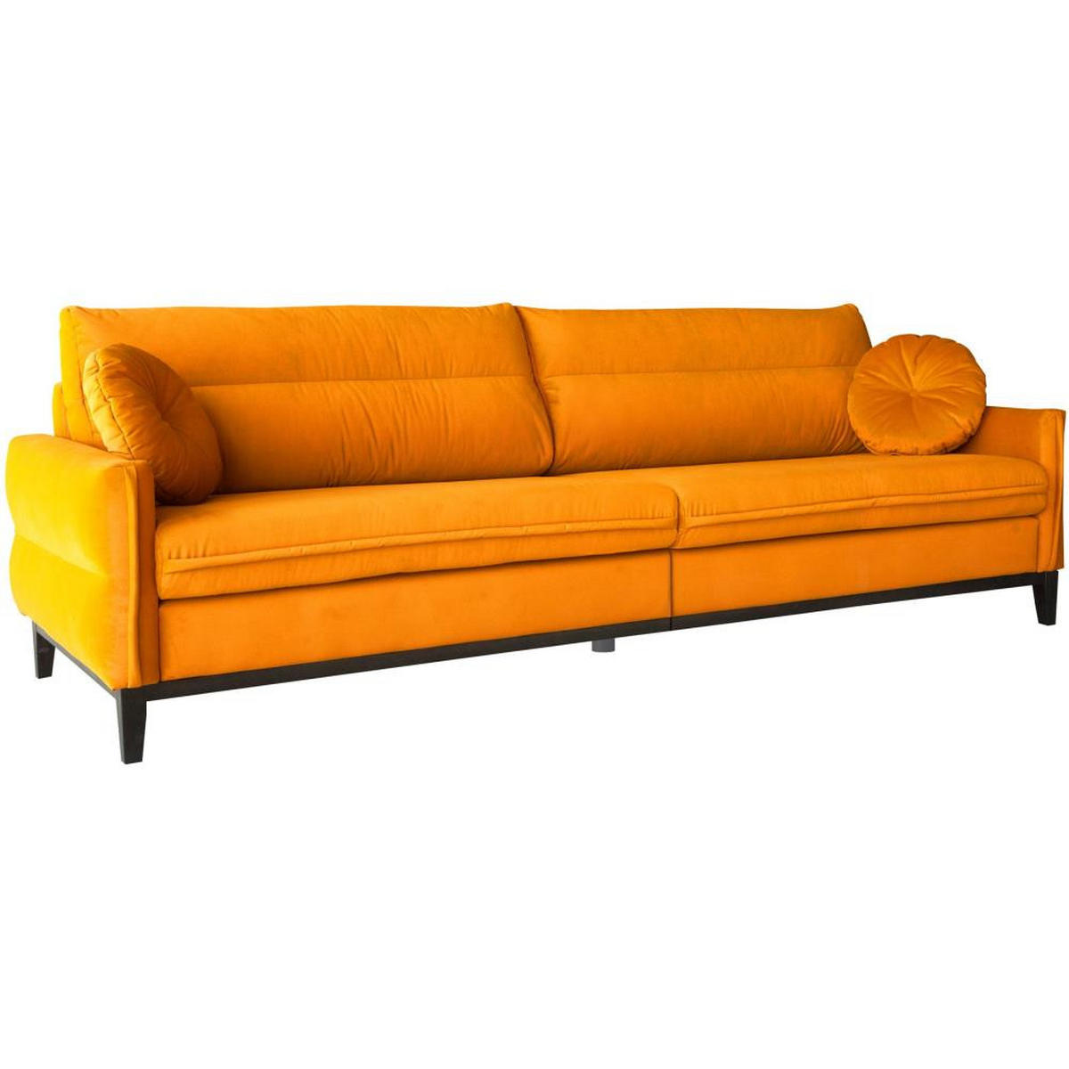 SOFA 3-SITZER Belweder Velours gelb - Wengefarben/Gelb, Holz/Textil (268/95/94cm) - Beautysofa