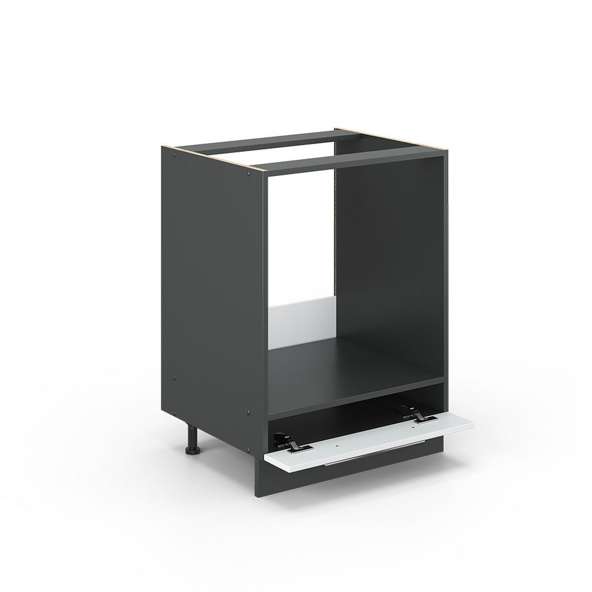HERDUMBAUSCHRANK Fame-Line Weiß Hochglanz 60 cm, AP Eiche - Weiß Hochglanz/Anthrazit, Holzwerkstoff (60/82/60cm) - Vicco