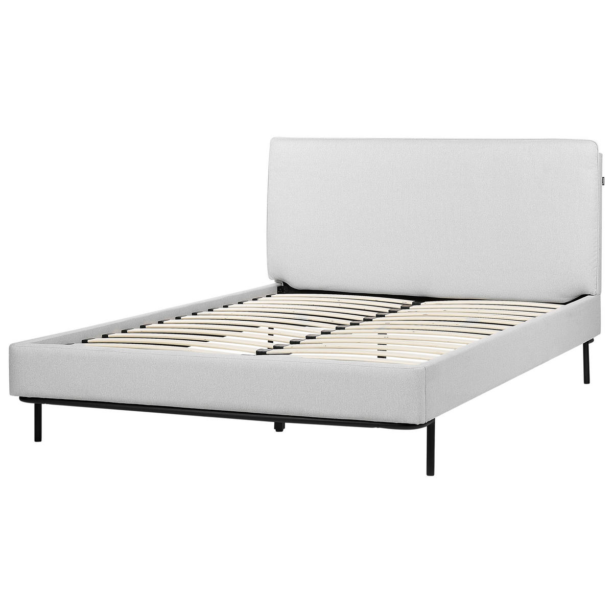 POSTEL s roštem 140/200 cm Látka Světle šedá Corio - světle šedá, textil (140/200cm) - Beliani