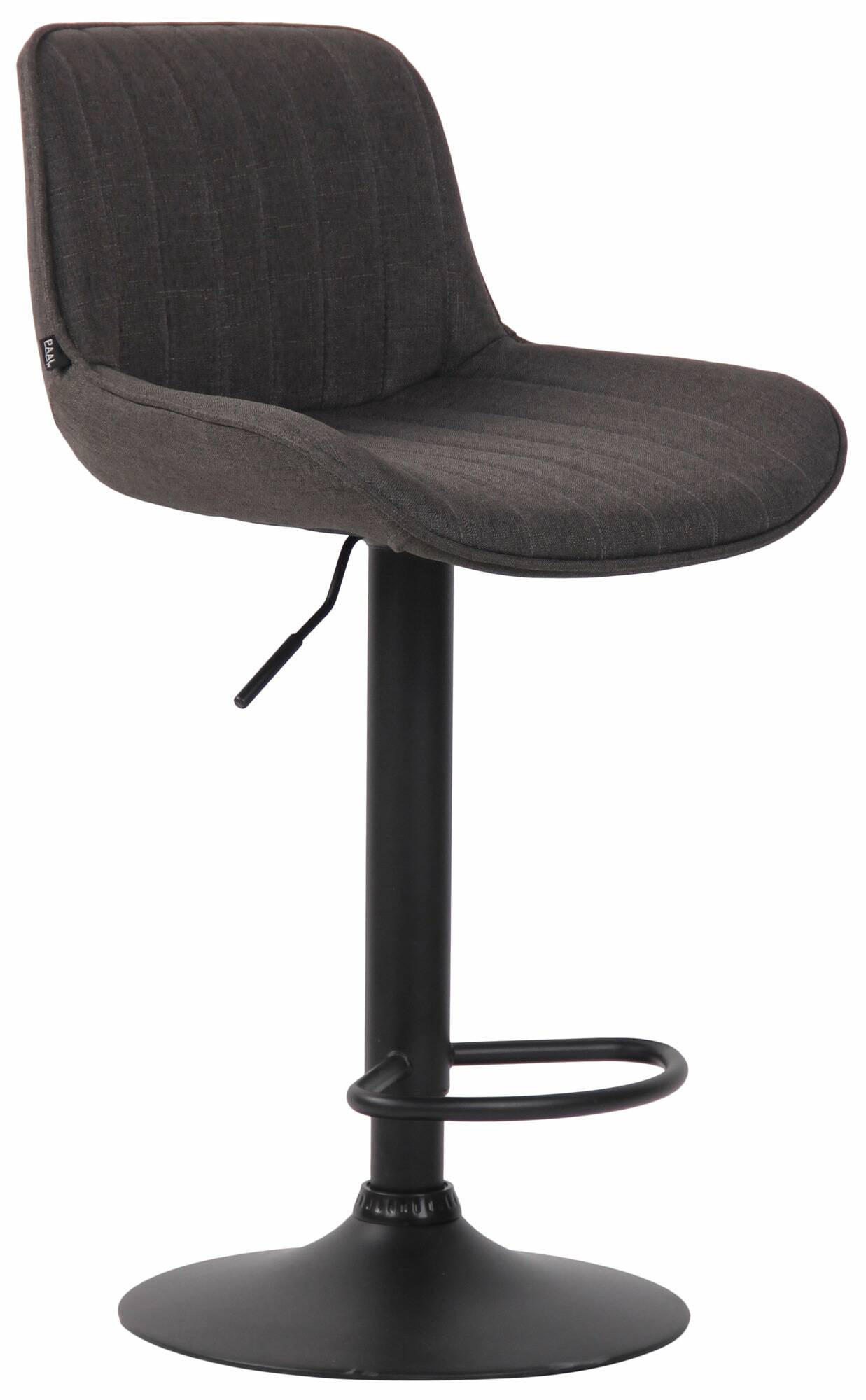 BARHOCKER 2er Set Stoff dunkelgrau - Dunkelgrau/Schwarz, Textil/Metall (50/86/50cm) - CLP