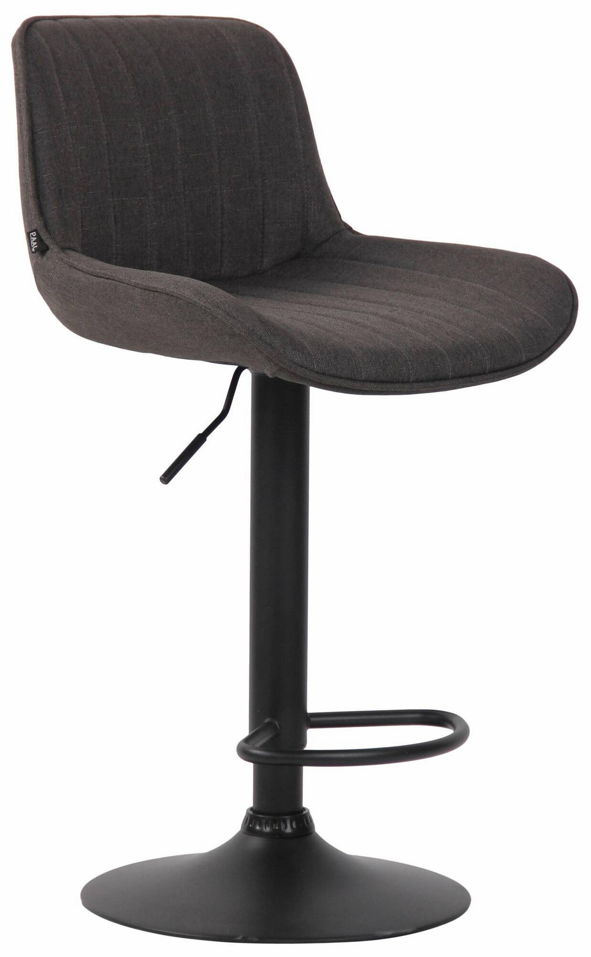 BARHOCKER 2er Set Stoff dunkelgrau - Dunkelgrau/Schwarz, Textil/Metall (50/86/50cm) - CLP
