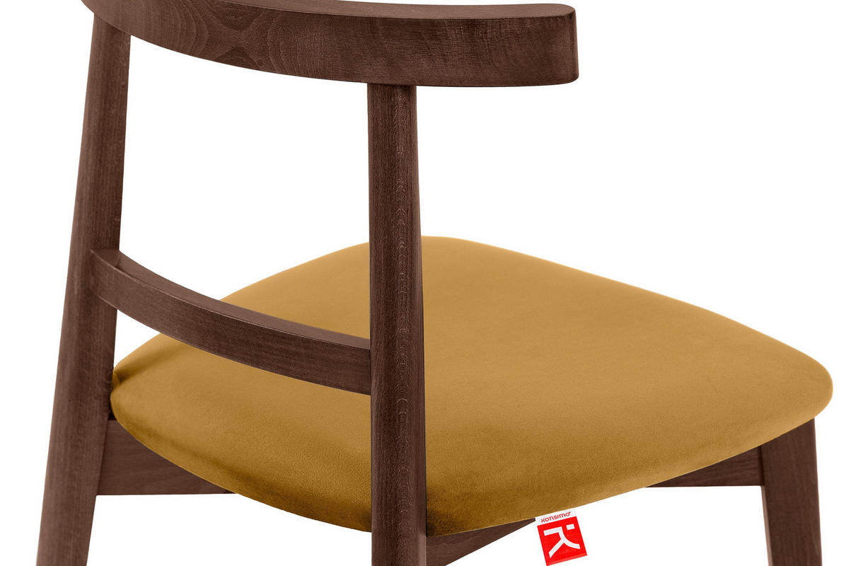 ESSTISCHSTÜHLE LILIO 2 St Vintage, Gelb / mittelbraun - Gelb/Braun, Holz/Textil (47/76/45cm) - KONSIMO®