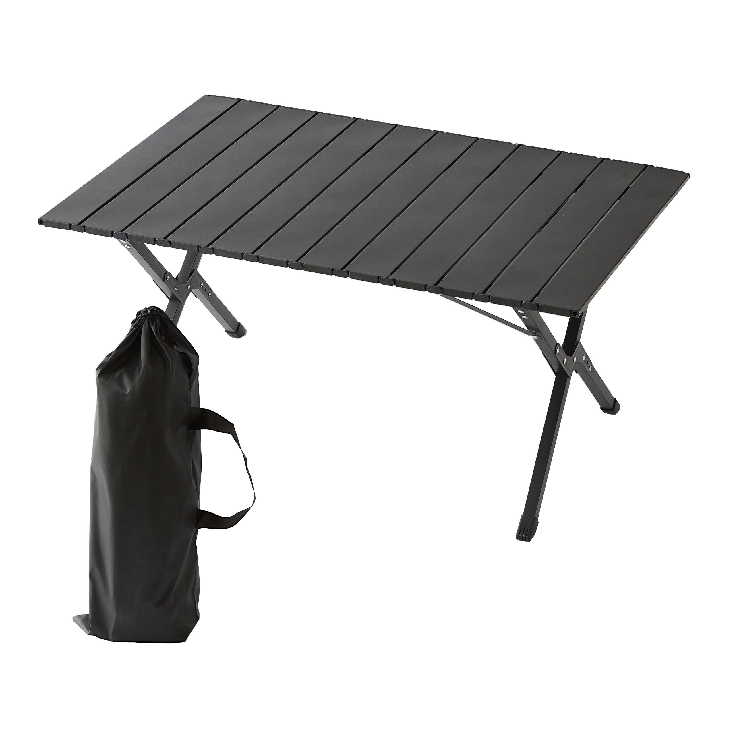 CAMPINGTISCH - Schwarz, Kunststoff/Metall (60/90/44cm) - Relaxdays