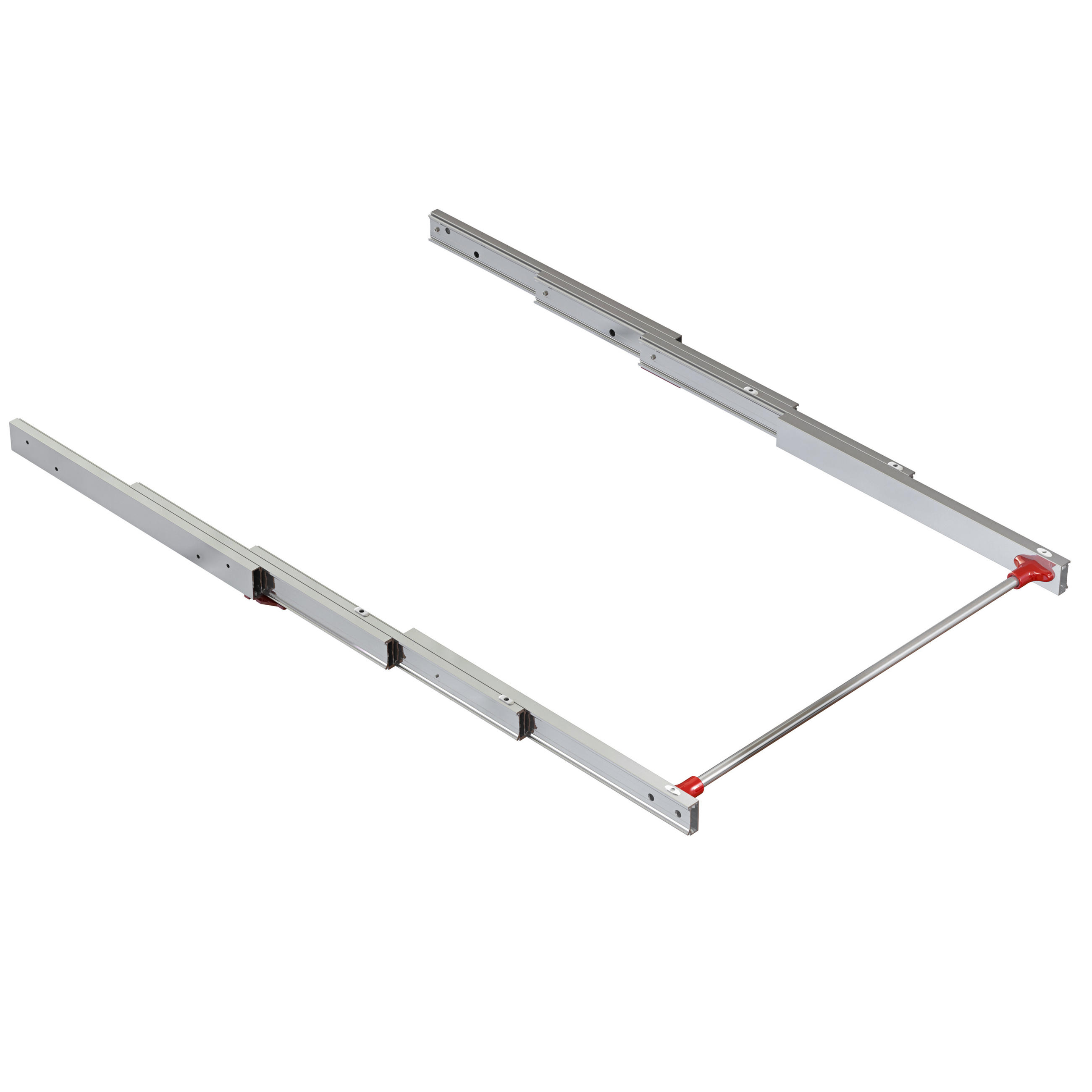 FÜHRUNG Lunch für ausziehbaren Tisch, Aluminium, Edelstahl eloxiert - Edelstahlfarben, Metall (90/12/89.5cm) - EMUCA