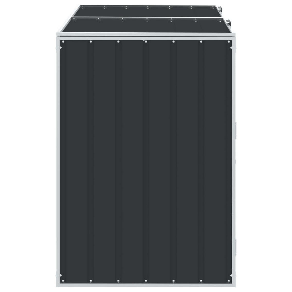 MÜLLTONNENBOX Für 2 Tonnen Anthrazit 144/81/113 Cm Stahl - Anthrazit, Metall (81/113/144cm) - vidaXL