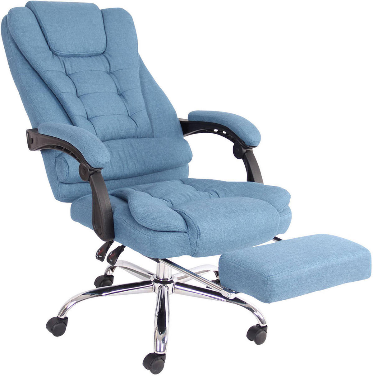 BÜROSTUHL Onix, Stoff Blau - Blau, Textil/Metall (67/125/68cm) - TPFLiving