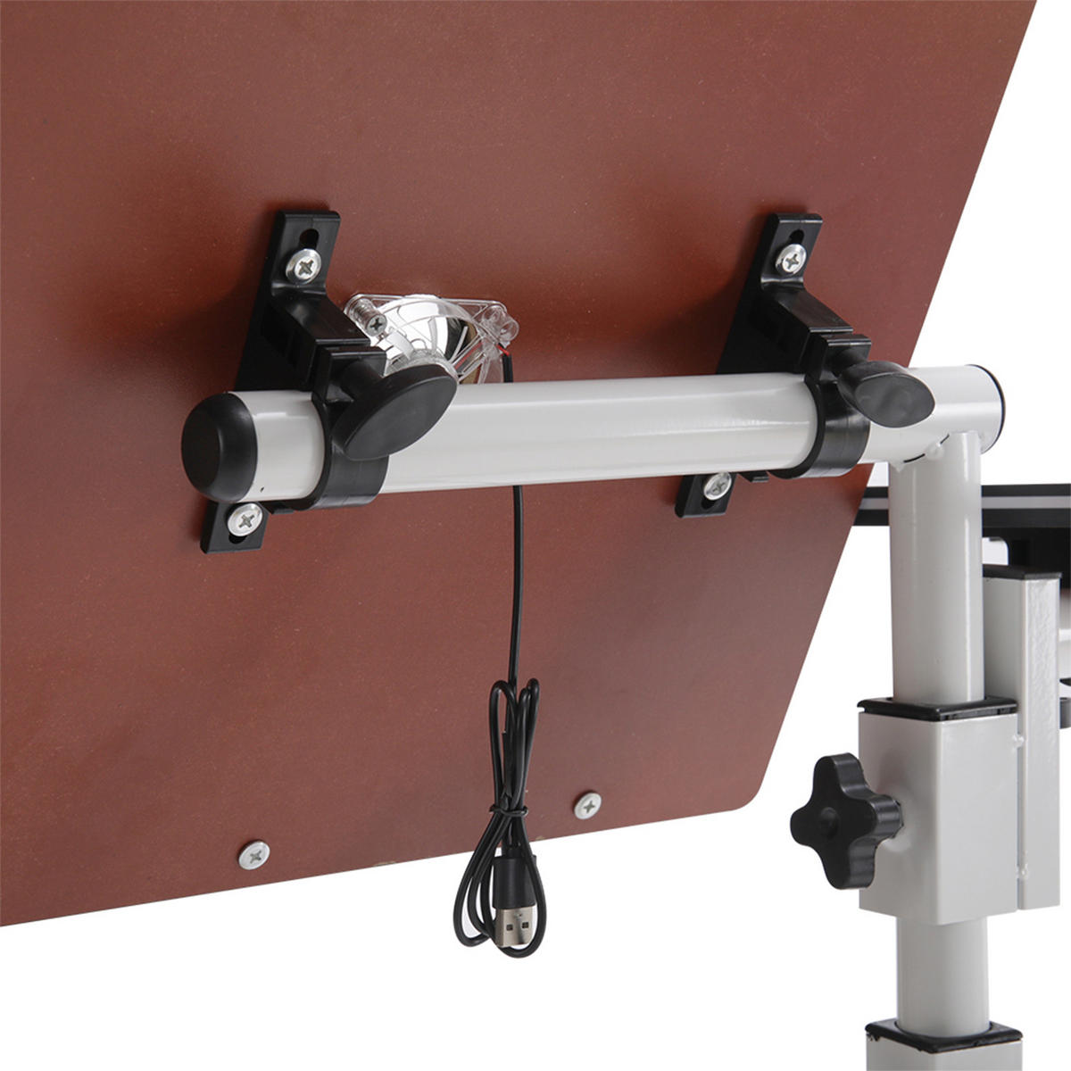 LAPTOPTISCH mit Rad in Weiß Höhen- und Winkelverstellbarer mobiler - Weiß, Metall (40/44/89cm) - Livingandhome