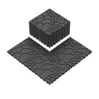 TERRASSENFLIESE 30.5/30.5/2 Dunkelgrau, Polypropylen 44 Stück - Dunkelgrau, Kunststoff (30.5/30.5/2cm) - Oxeza