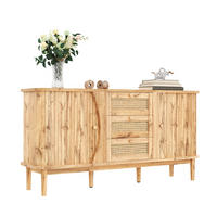 SIDEBOARD Rattan Schiebetüren - Naturfarben, Holzwerkstoff (140.5/76/40cm) - Fortuna Lai