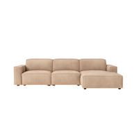 ECKSOFA Cursal L-Form, Stoff Salvador, Beige, Rechts - Beige, Holz (284/166cm) - Kaiser Möbel