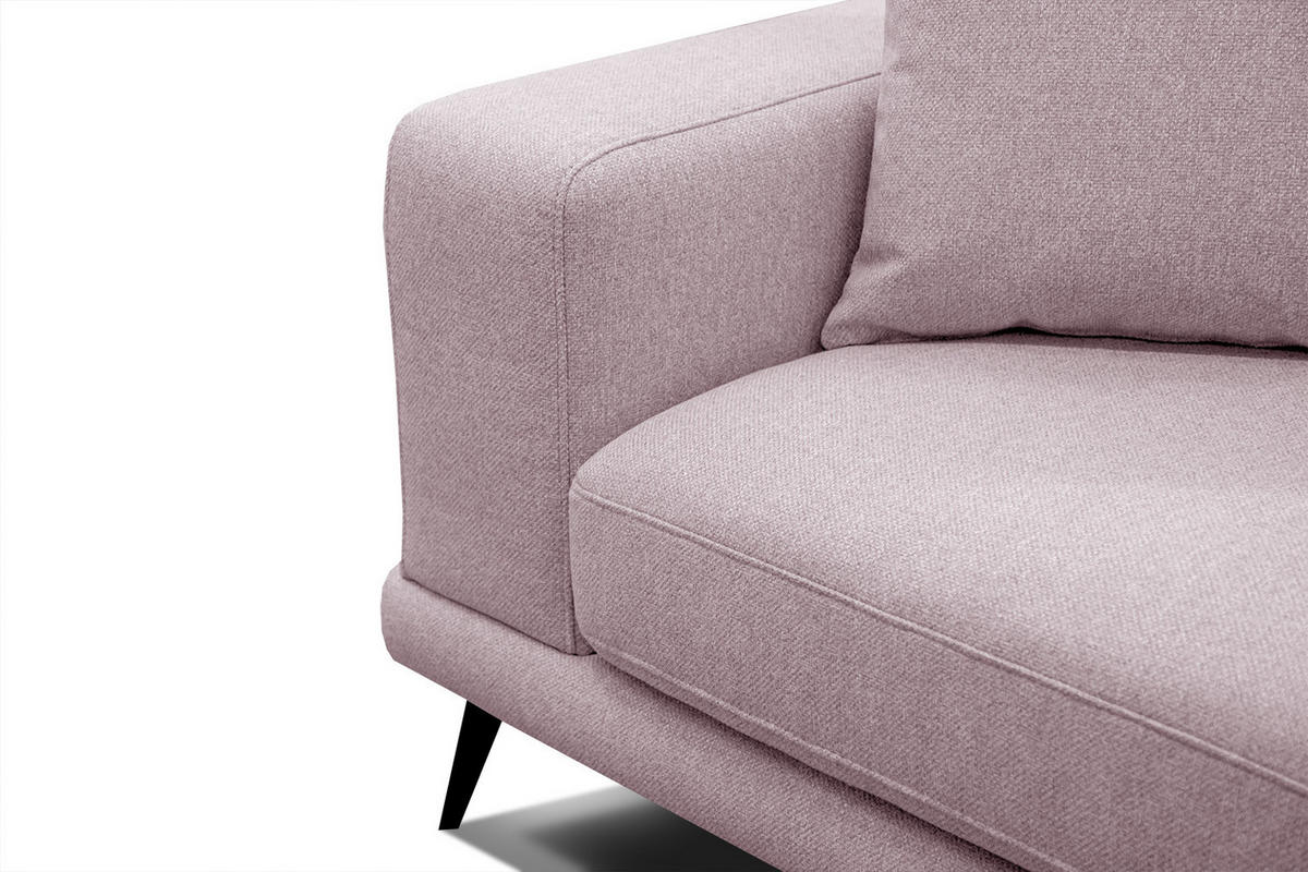 SOFA MEDIOLANE 3-Sitzer, rosa - Rosa, Holzwerkstoff/Textil (233/87/96cm) - Courtois Laville