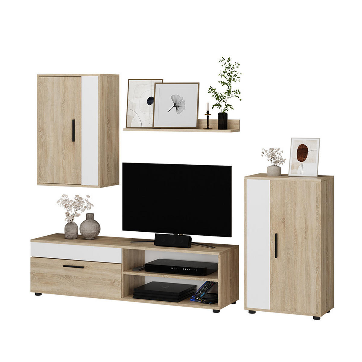 NÁSTĚNNÁ SKŘÍŇKA Berno Sonoma/bílá - bílá/Sonoma dub, kompozitní dřevo (78/8/17.1cm) - Vicco