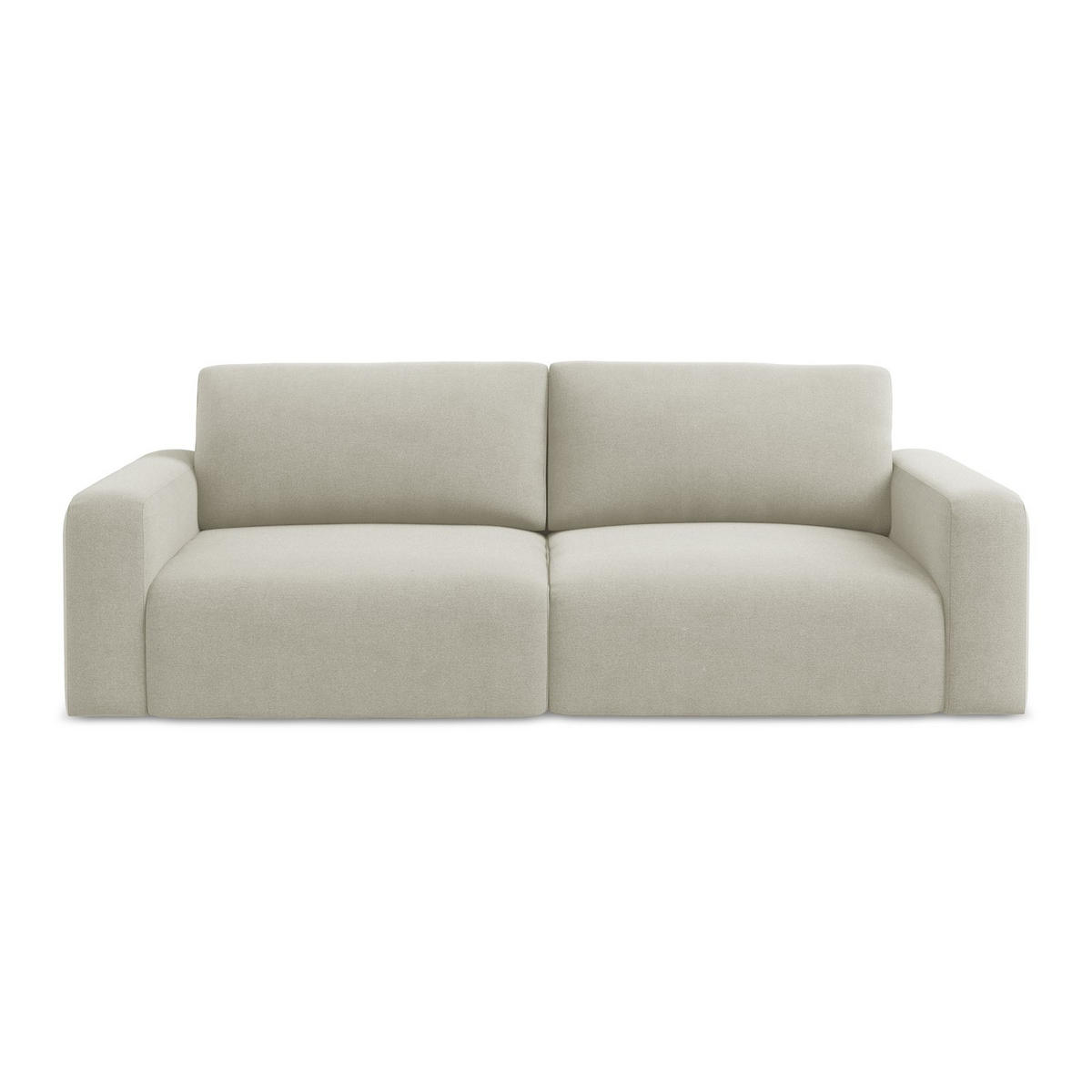 3-SITZER SOFA mit Schlaffunktion Strukturstoff Stoff Beige - Beige/Creme, Kunststoff/Textil (244/79/102cm) - LaMiaSofa