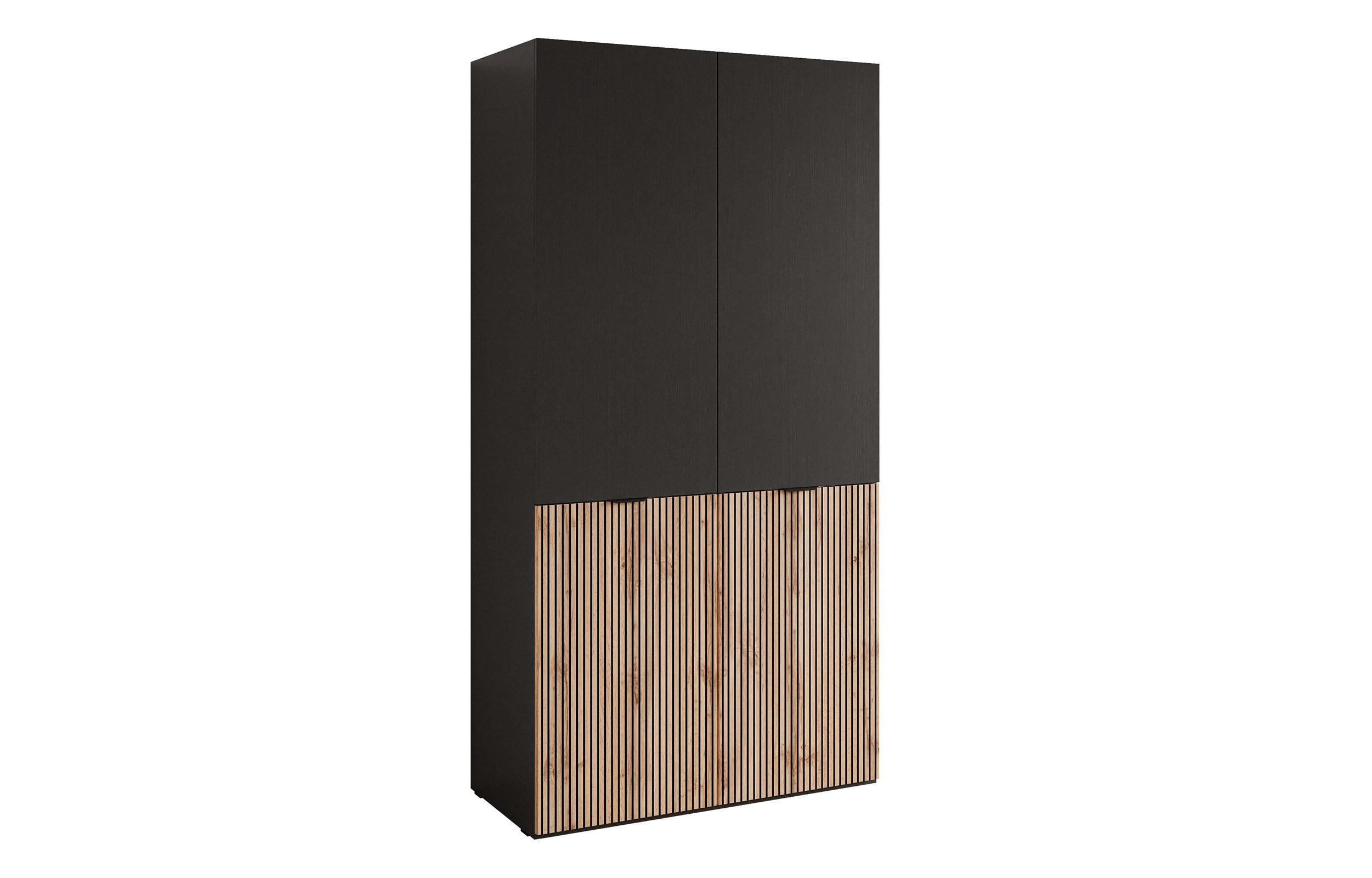 Lookway Kleiderschrank Schwarz 101x200x49 cm