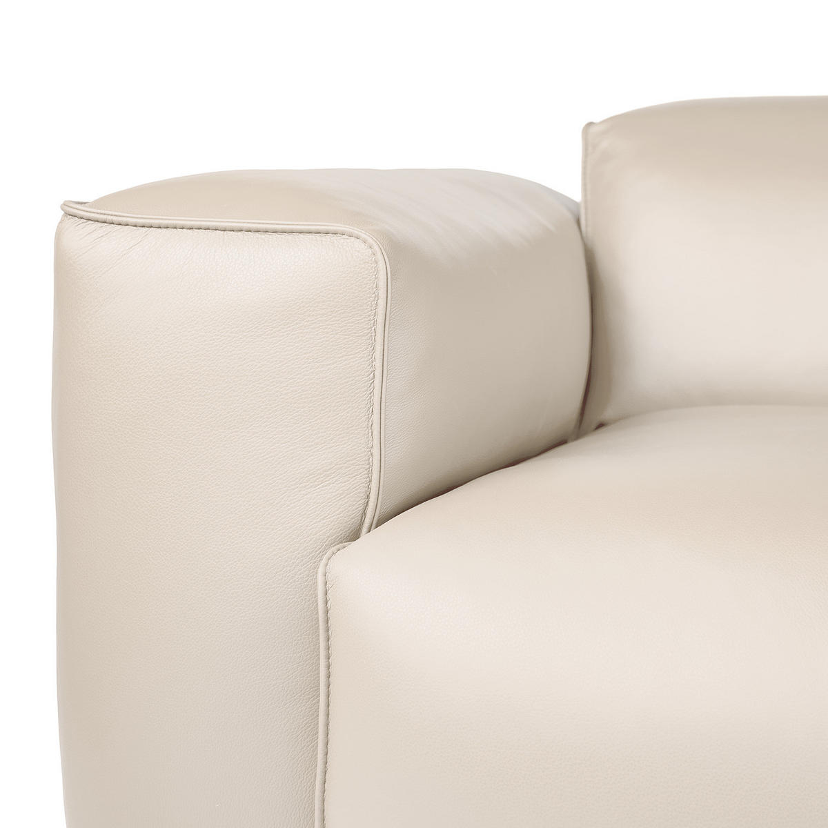 ECKSOFA mit XL-Longchair - Hellgrau/Schwarz, Leder/Kunststoff (260/171cm) - home24