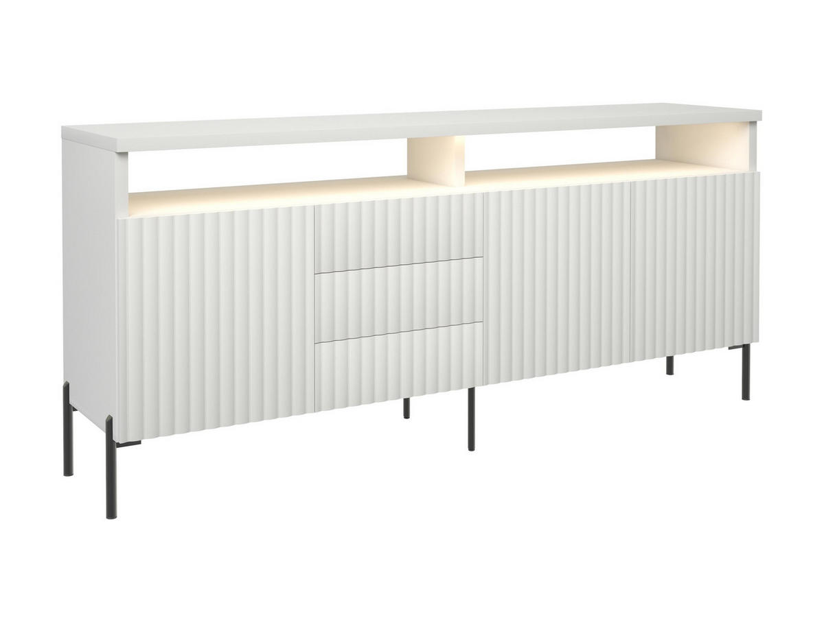 SIDEBOARD WEIß - Schwarz/Weiß, Holzwerkstoff/Metall (200/89/45cm) - FURNLUX