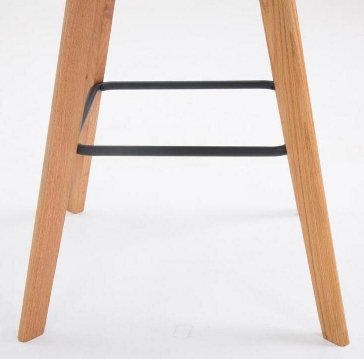 BARHOCKER 2er Set Lederlook Braun - Eukalyptusholzfarben/Braun, Holz/Textil (48/112/56cm) - CLP