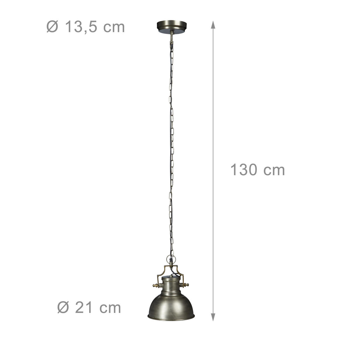 HÄNGELEUCHTE - Anthrazit, Metall (21/21/130cm) - Relaxdays