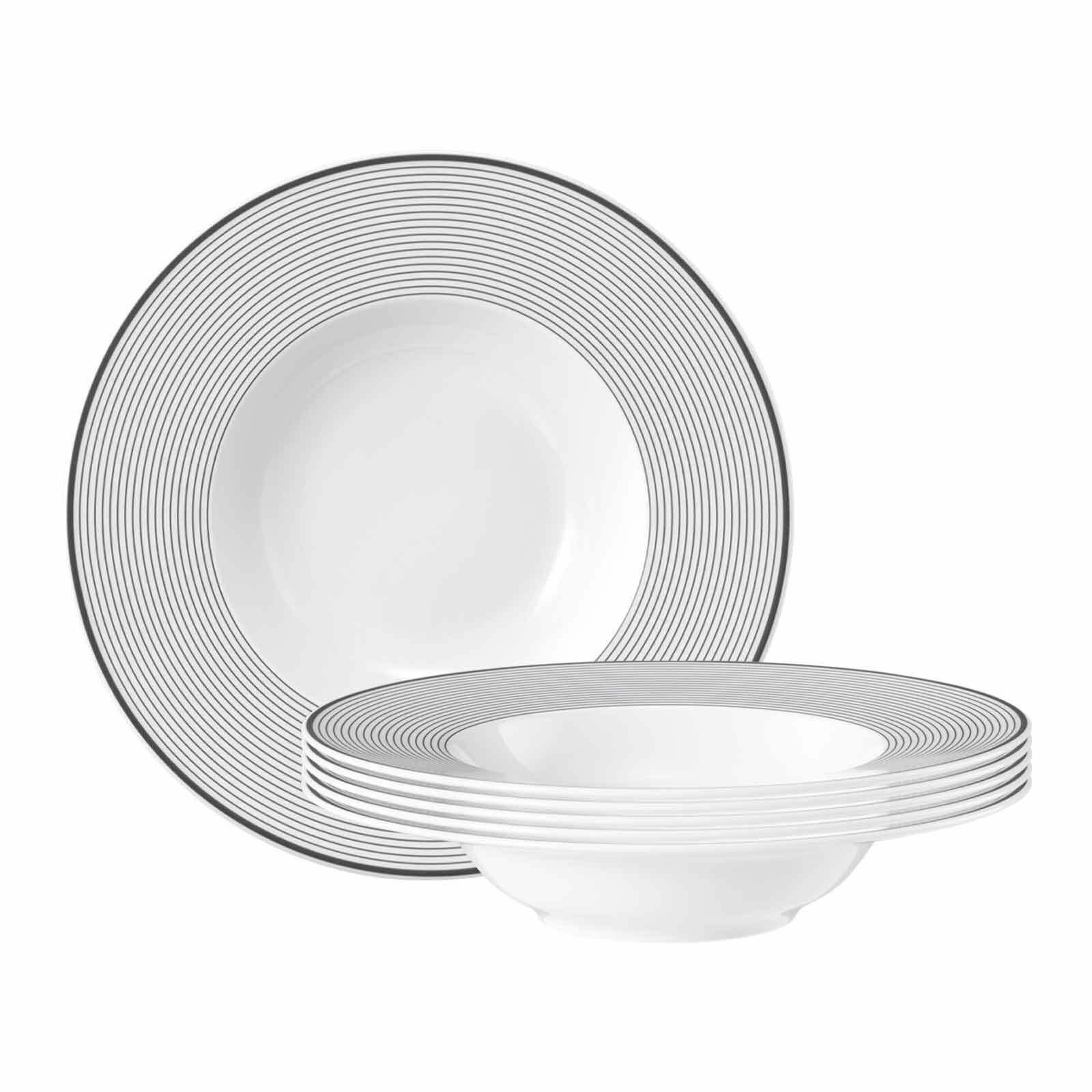 SUPPENTELLER No Limits Moments weiß-grau ø 23,7 cm 6er Set - Weiß/Grau, Keramik (23.8cm) - Seltmann Weiden