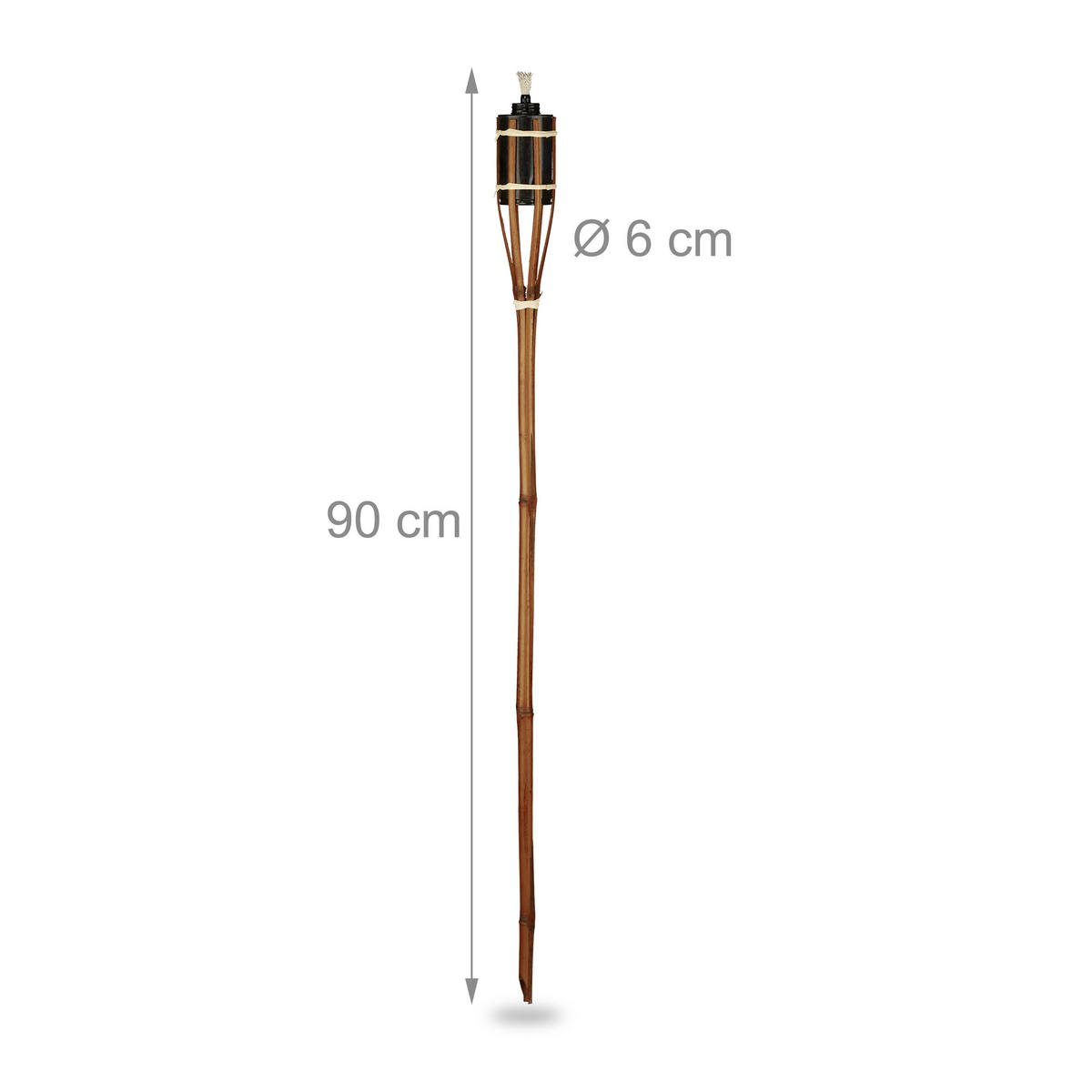 10XGARTENFACKEL - Braun, Holz/Metall (90cm) - Relaxdays