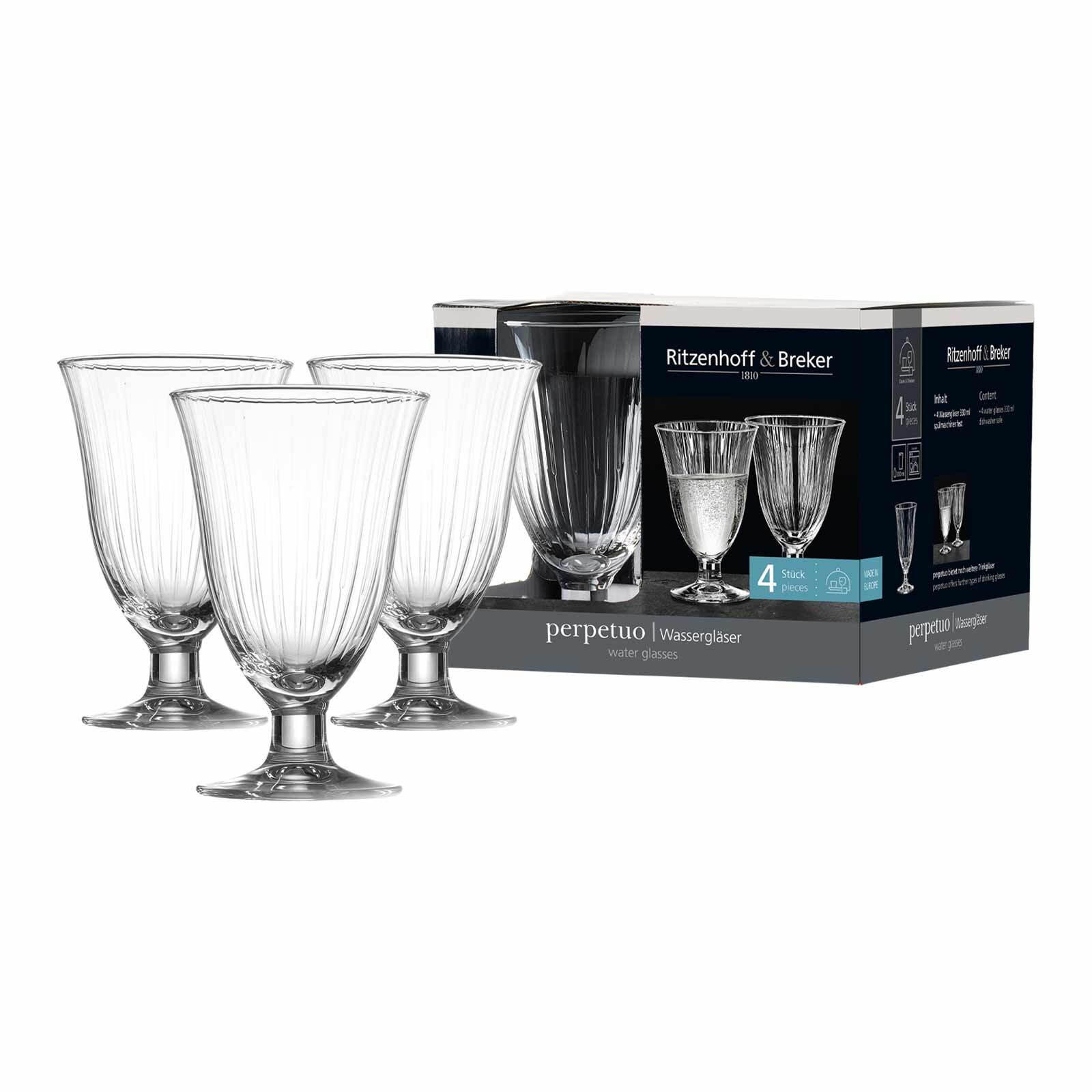 WASSERGLÄSER Perpetuo transparent 330 ml 4er Set - Transparent, Glas (0.33L) - Ritzenhoff Breker