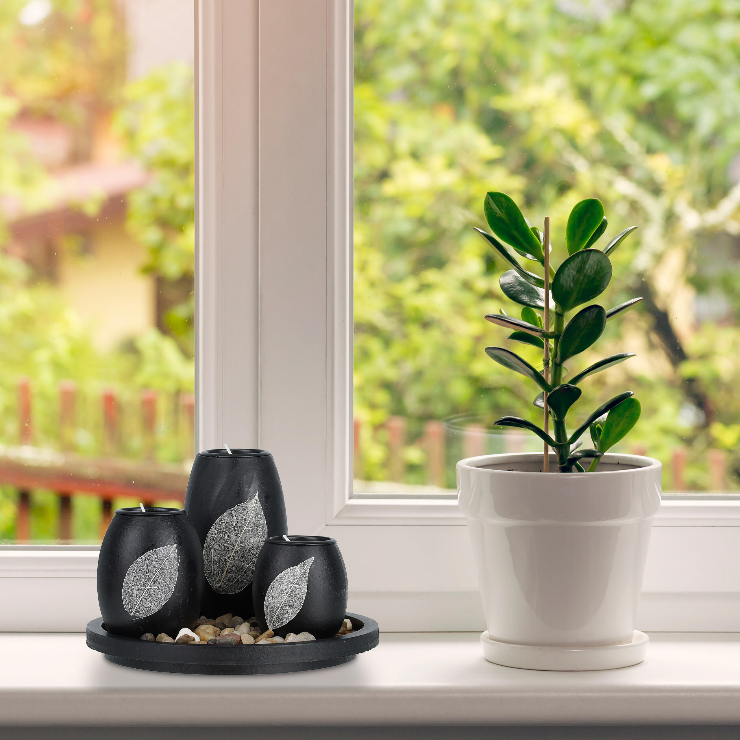 Multicolor, Holzwerkstoff/Stein (13.5cm) - Relaxdays