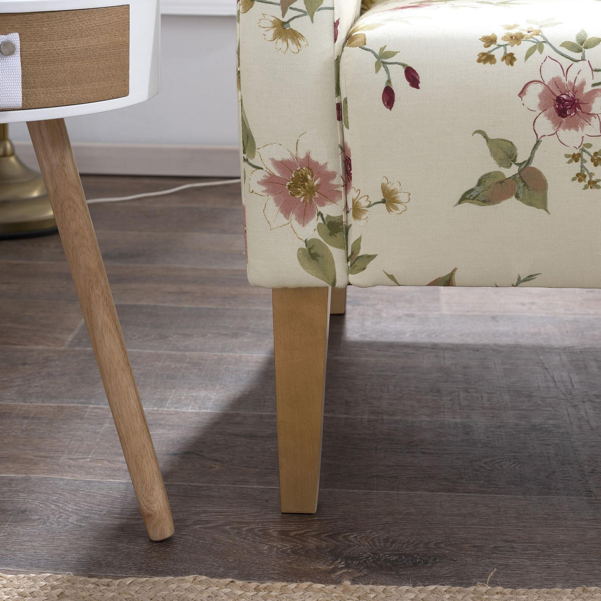 KÜCHENSOFA Karin Bezug Flachgewebe Buche natur / weiß - Weiß, Kunststoff (147/103/84cm) - 58aufmkessel