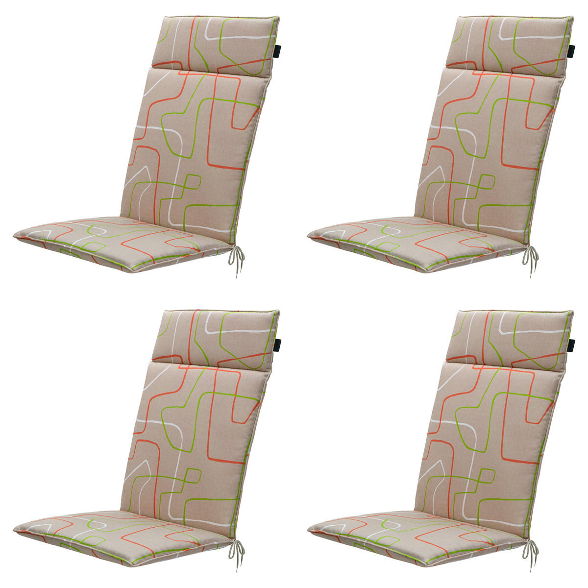 GARTENSTUHLKISSEN Joah 120/50 cm 4er-Set - Rot, Textil (50/8/120cm) - Madison