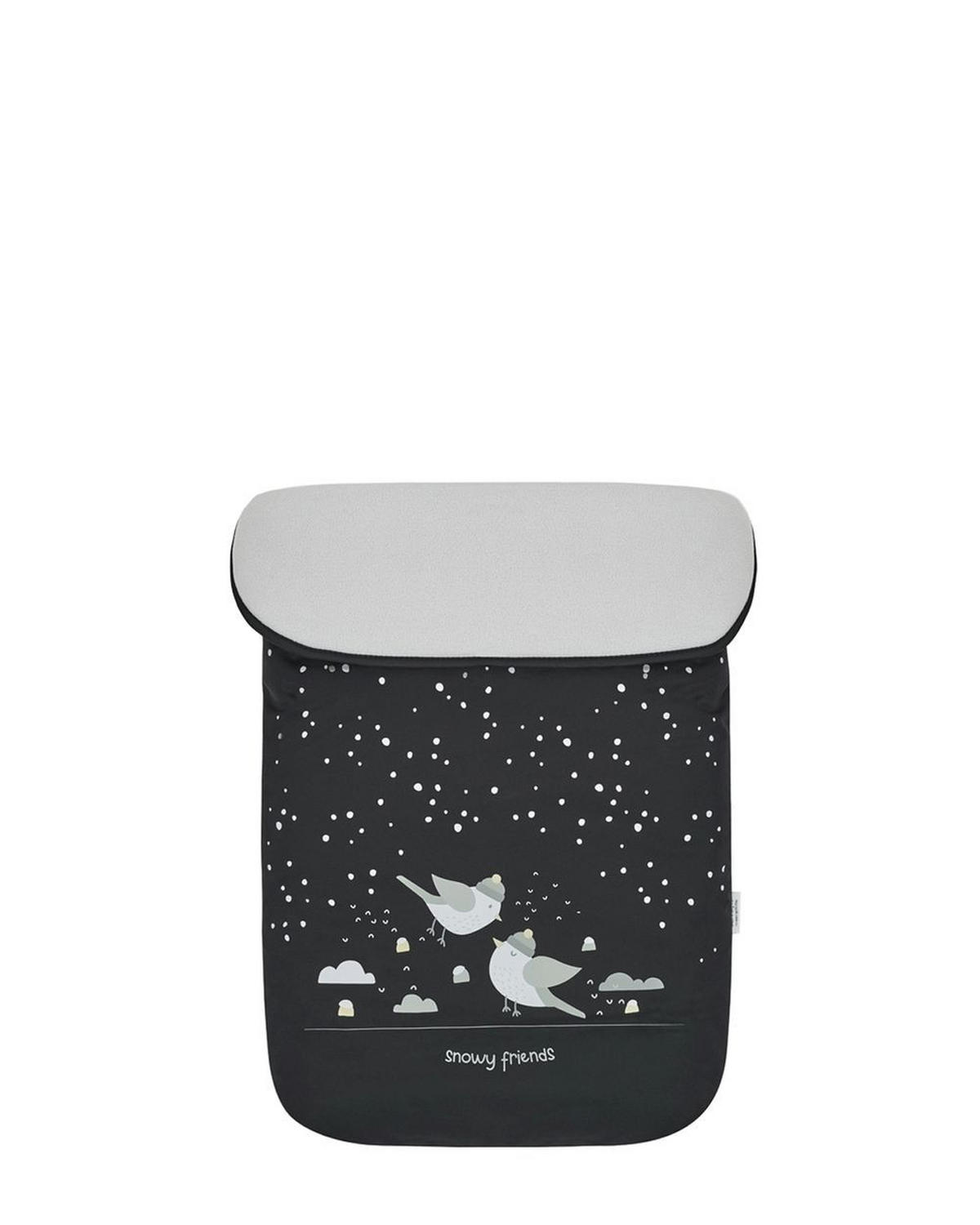 FUSSSACK Polar Friends schwarz gemustert Fleecefutter, wasserabweisend, für 5-Punkt-Gurt, Reißverschluss - Schwarz, Textil (48/10/85cm) - Kikka boo