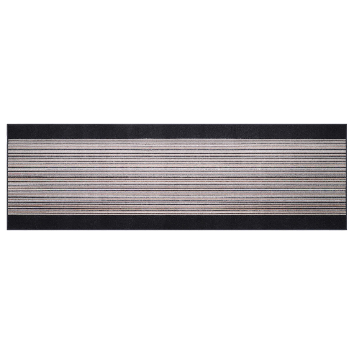TEPPICHLÄUFER Anti-Rutsch Graphitfarben rutschfest Gummiunterlage 80/1000 cm - Graphitfarben, Textil (80/1000cm) - Tapiso